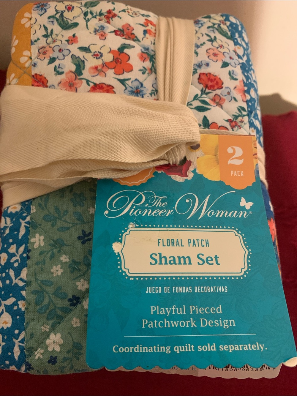 The Pioneer Woman Floral Patch Sham Set - Teal, Blue, Yellow, Cream
